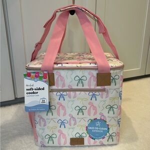 *New* Fit + Fresh Pink and Colorful Bow Design Soft-Sided Cooler
